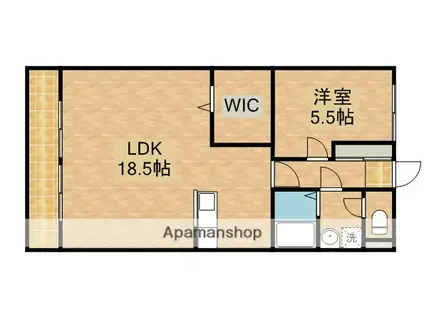 コンフォール蜆塚(1LDK/2階)の間取り写真