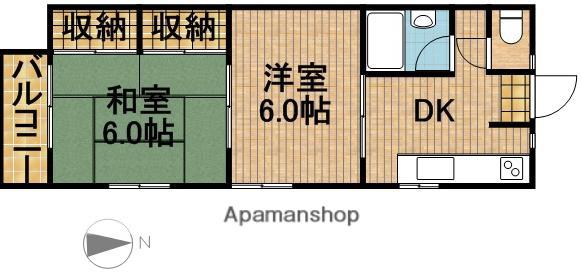 アビタシオンⅡ(2DK/2階)の間取り写真