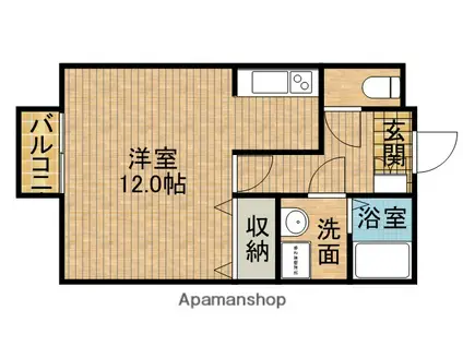 グランパラシオ(ワンルーム/1階)の間取り写真