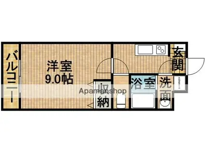 ドミールⅥ(1K/1階)の間取り写真