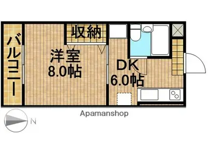 マンション富士見台(1DK/3階)の間取り写真