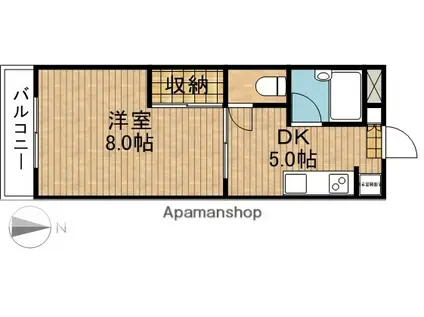 東海道本線 磐田駅 バス乗車時間：25分 国道西島バス停で下車 徒歩9分 4階建 築28年(1DK/4階)の間取り写真