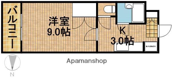 アビタシオン天王Ⅲ(1K/2階)の間取り写真