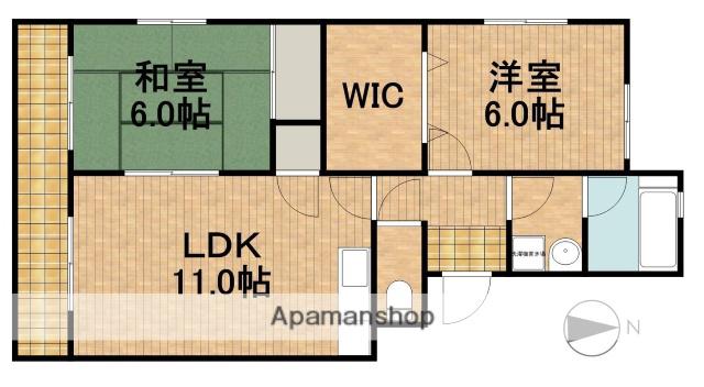 バンブーハウス(2LDK/2階)の間取り写真