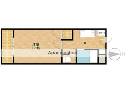 メルヴェーユB(1K/4階)の間取り写真