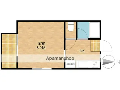 プラスパー(1K/1階)の間取り写真