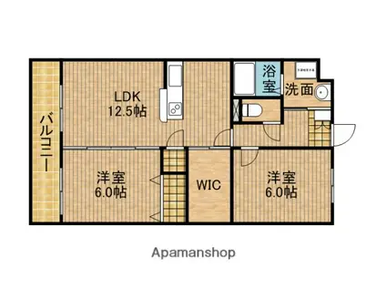サンフラワー(2LDK/2階)の間取り写真