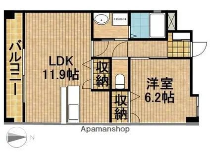 カーサベルデ(1LDK/2階)の間取り写真