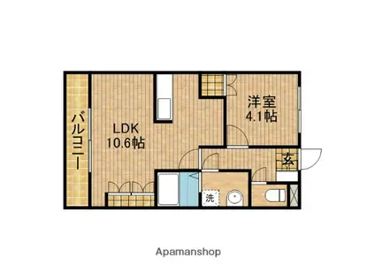 レコルテ(1LDK/1階)の間取り写真