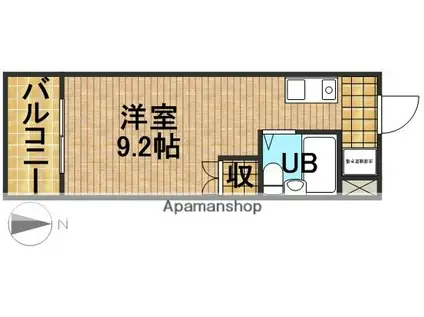 磐田グレイス第3マンション(ワンルーム/2階)の間取り写真