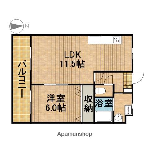 アスティオンⅡ(1LDK/1階)の間取り写真