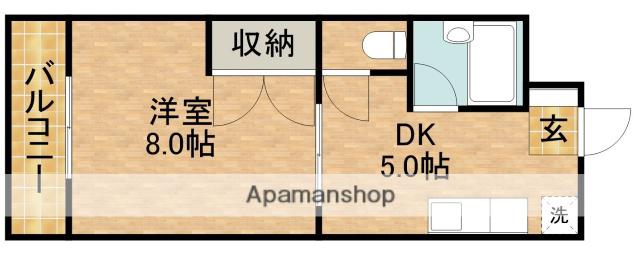 フレンドシティⅡ(1DK/1階)の間取り写真