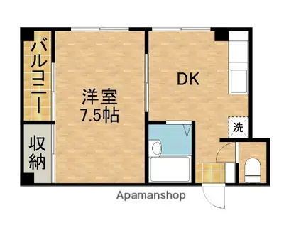 コーポカメリア(1DK/2階)の間取り写真