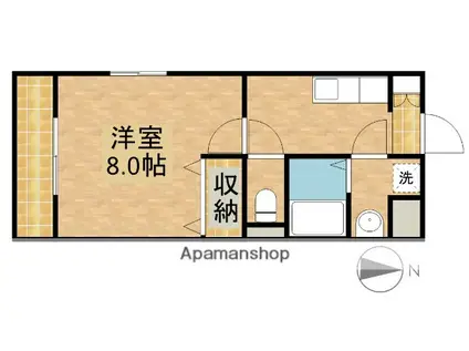 ブライベント(1K/4階)の間取り写真