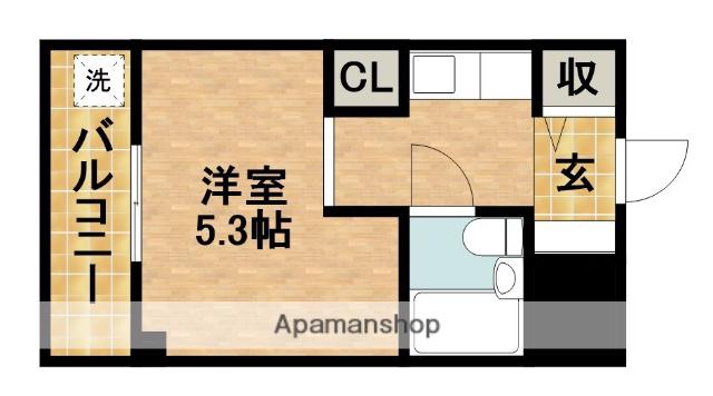 メイクスⅠ八幡(ワンルーム/3階)の間取り写真
