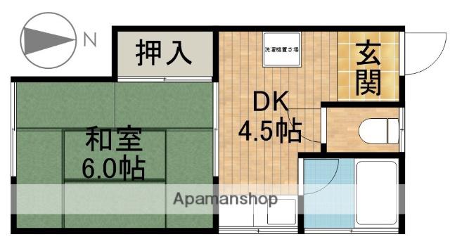 東山荘(1DK/1階)の間取り写真