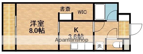 あぷと長坂(1K/3階)の間取り写真