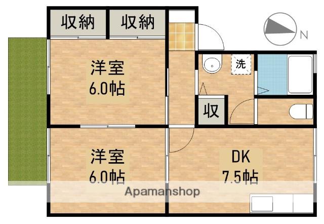 エストハウスB(2DK/1階)の間取り写真