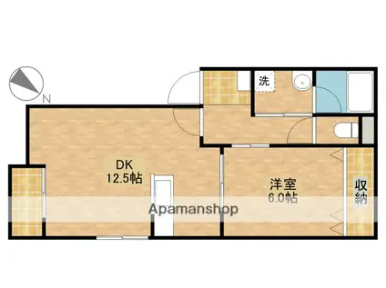 ユートピア(1LDK/1階)の間取り写真