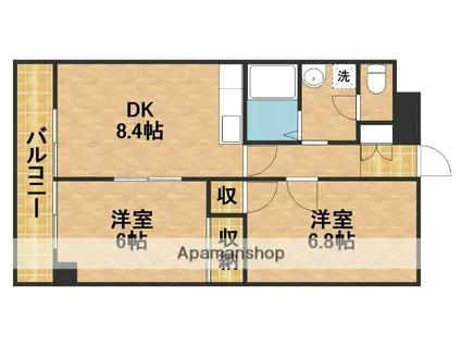 マ・メゾン天王(2DK/2階)の間取り写真