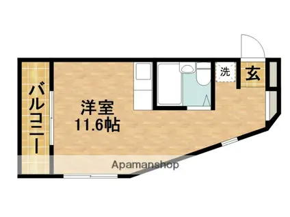 アップル第1マンション(ワンルーム/2階)の間取り写真