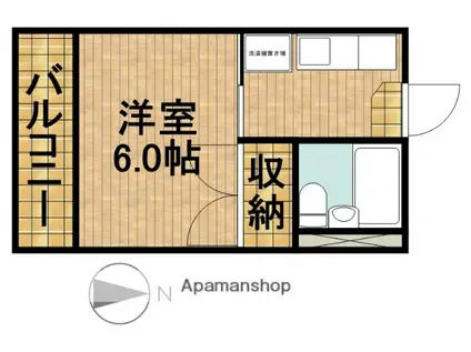 プラザ・ドゥ・パルコ(1K/1階)の間取り写真