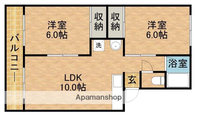 立石マンション(2LDK/2階)の間取り写真