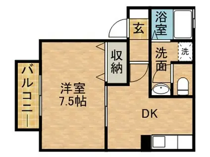 エムロードⅡ(1DK/1階)の間取り写真