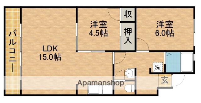 ルグラン嶋津(2LDK/1階)の間取り写真