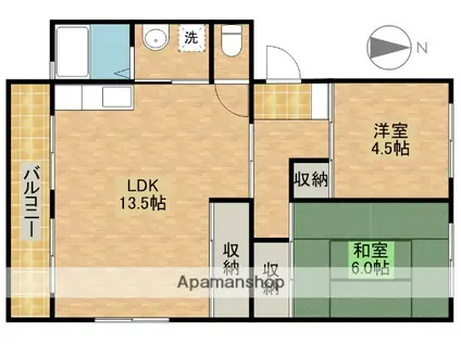 WHITE TABLET イースト(2LDK/2階)の間取り写真