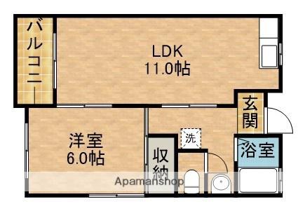 ステップ1(1LDK/1階)の間取り写真