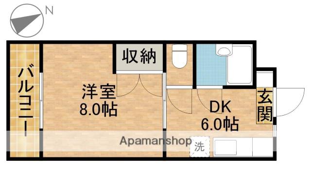 マンションヒカリⅠ(1DK/2階)の間取り写真