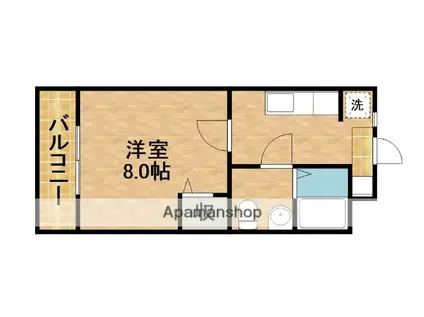 マンションヒカリⅠ(1DK/1階)の間取り写真