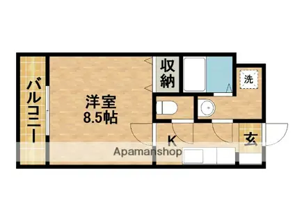 グレイス・ラン Ⅱ(1K/1階)の間取り写真