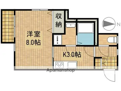 メゾンソーレ(1K/3階)の間取り写真