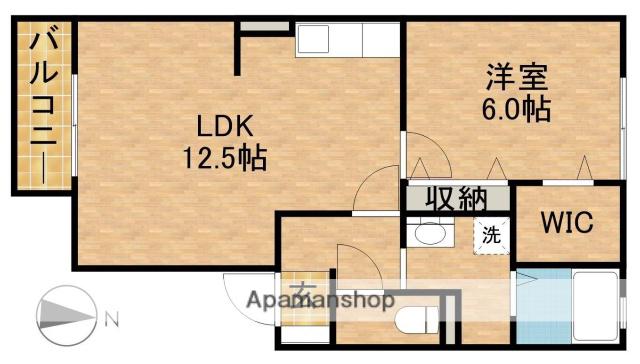 オリーブB(1LDK/2階)の間取り写真