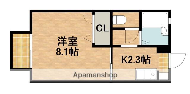 コーポくるみ(1K/2階)の間取り写真
