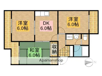 フレンドシティ(3DK/1階)の間取り写真