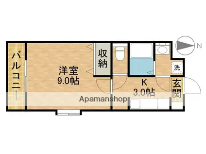 T-AROMA Ⅰ(1K/3階)の間取り写真