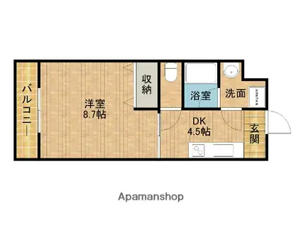 FIUME STUDIO(1DK/1階)の間取り写真