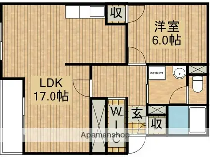 ハイツテクトピア掛川Ⅰ(1LDK/3階)の間取り写真
