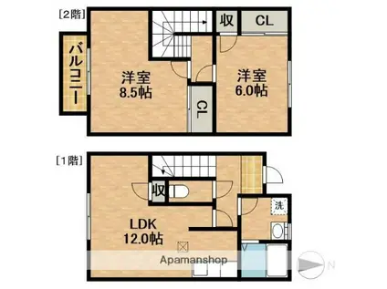 ル・ソレイユ(2LDK)の間取り写真