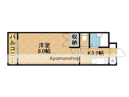 エスポワール二俣(1K/4階)の間取り写真