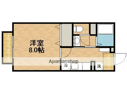 ヴィラ梅小路B(1K/1階)の間取り写真