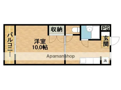 マンションアトランティスⅡ(1DK/1階)の間取り写真