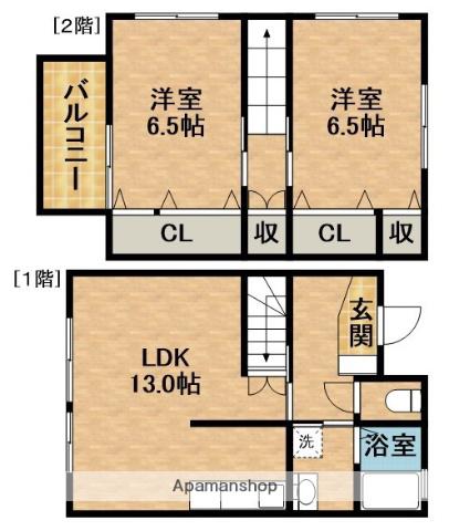 クラールハウスA(2LDK)の間取り写真