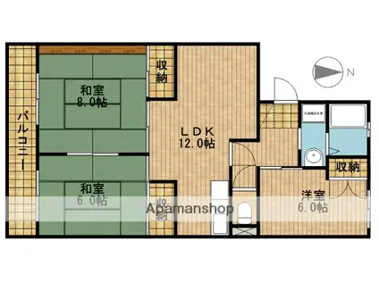 グランドパレス(3LDK/4階)の間取り写真