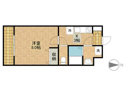 MYUⅢ(1K/5階)の間取り写真