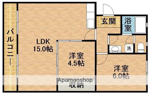 エル・コンフォール(2LDK/3階)の間取り写真