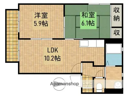 モデルナⅡ(2LDK/2階)の間取り写真
